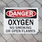 Signmission Oxygen Danger Sign, Plastic, 10in W x 7in L, 2PK OS-2PACK-DS-P-710-L-19459 - alternate 2